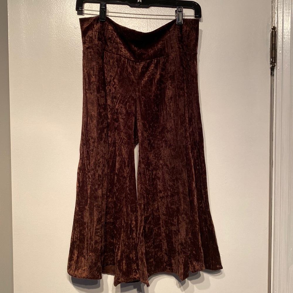 *vintage* velvet crop wide leg pant